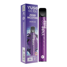VUSE GO 700 Grape Ice Zero Nicotine Disposable Vape - 700 Puffs, Sweet Grape & Icy Flavor


