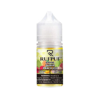 Guava Peach Ice 30ML e-liquid bottle with a fusion of guava, peach, and menthol.

