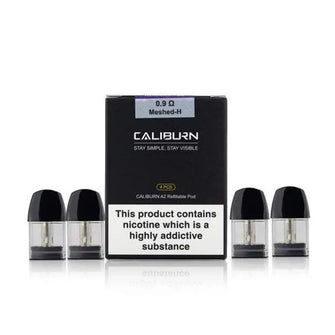 Caliburn A2 Replacement Pods - 2ml Capacity with 1.2ohm Meshed-H Coils


