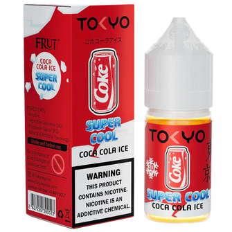 Tokyo Super Cool Coca-Cola 30ml e-liquid, offering a refreshing Coca-Cola flavor with a cool menthol finish for a satisfying vape.


