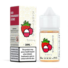 Tokyo Iced Strawberry Lychee Nic Salt e-liquid, blending juicy strawberries, exotic lychee, and a refreshing icy finish in a 30ml bottle.

